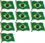 Load image into Gallery viewer, Brazil Flag Enamel Pin For Patriotic & Ceremonial Souvenir