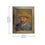 Load image into Gallery viewer, Self-Portrait with Straw Hat by Vincent Van Gogh Art Frame Pin - Museum Souvenir Fine Art Lapel Pin