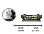 Load image into Gallery viewer, Surf Open California Neon Sign Enamel Pin - Glow-In-The-Dark Souvenir Pin