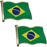Load image into Gallery viewer, Brazil Flag Enamel Pin For Patriotic & Ceremonial Souvenir