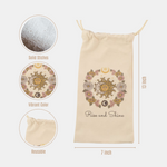 Load image into Gallery viewer, Rise And Shine Drawstring Cotton Bag - Celestial Sun Moon Good Vibe Pouch - 13"x 7"