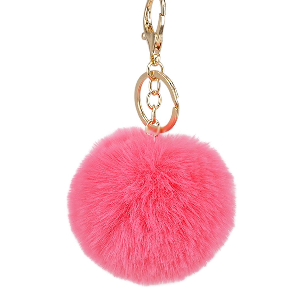 Cute Faux Fur Fluffy Fuzzy Pom Pom Keychain