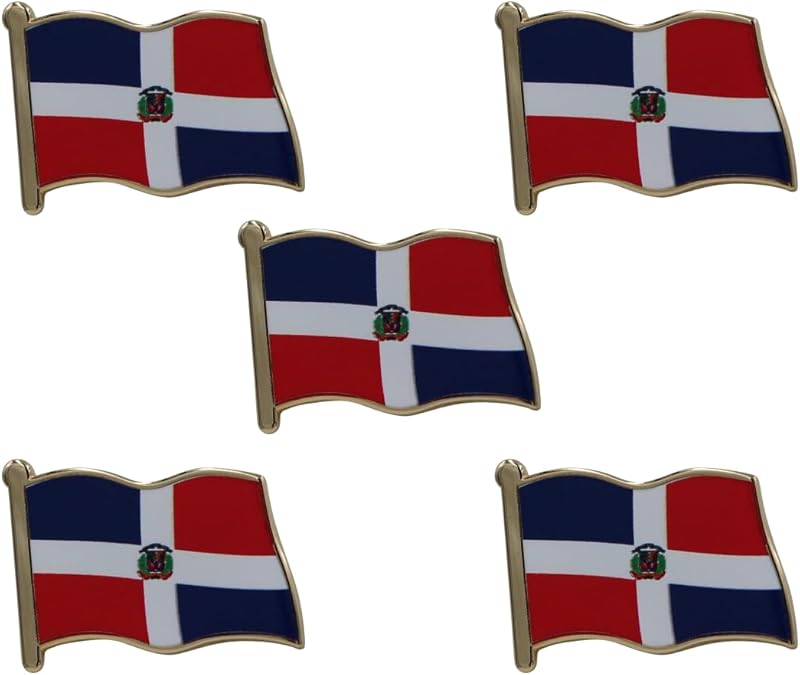 Dominican Republic Flag Enamel Pin For Patriotic & Ceremonial Souvenir