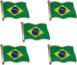 Load image into Gallery viewer, Brazil Flag Enamel Pin For Patriotic & Ceremonial Souvenir