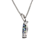 Load image into Gallery viewer, Abalone Shell Folding Knife Pendant Necklace