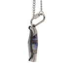 Load image into Gallery viewer, Abalone Shell Folding Knife Pendant Necklace