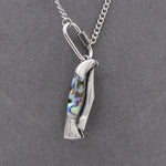 Load image into Gallery viewer, Abalone Shell Folding Knife Pendant Necklace