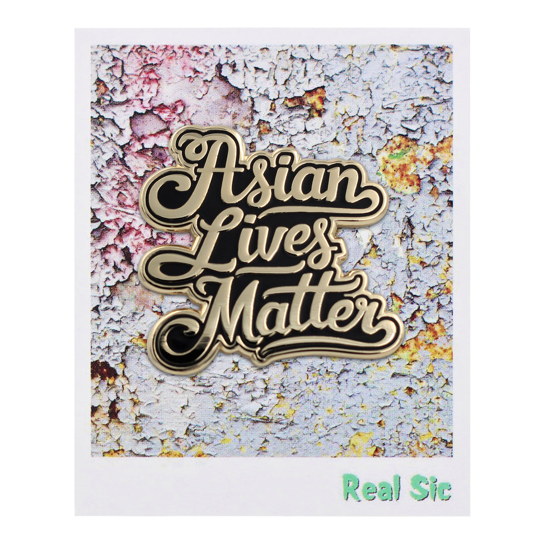 Asian Lives Matter Enamel Pin - Black and Gold Pin