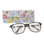 Load image into Gallery viewer, Back to School Print Glasses Case - Vegan Leather Magic Folding Hardcase