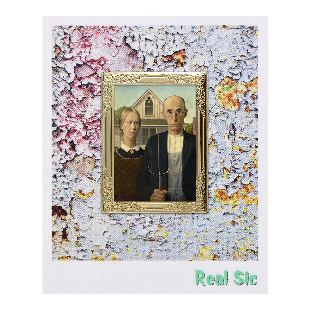 American Gothic by Grant Wood Art Frame Pin - Museum Souvenir Fine Art Lapel Pin