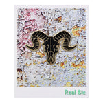Load image into Gallery viewer, Ram Skull Pin - Occult / Baphomet Enamel Pin