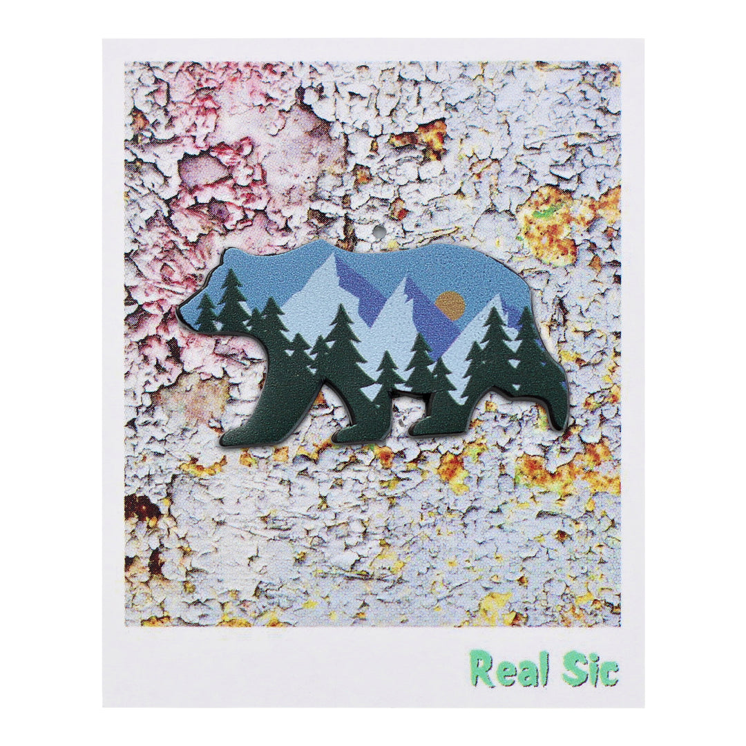 Mountain Bear Sunset Enamel Pin