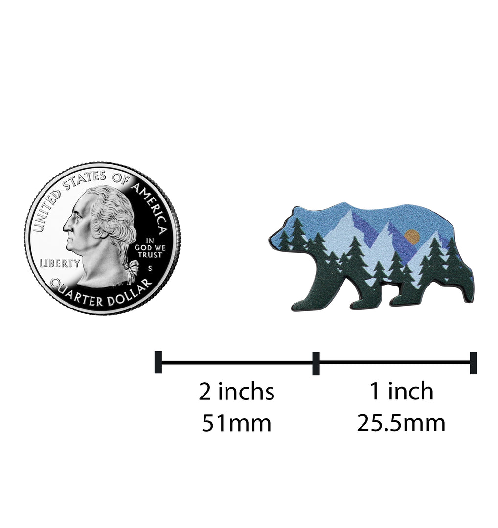 Mountain Bear Sunset Enamel Pin