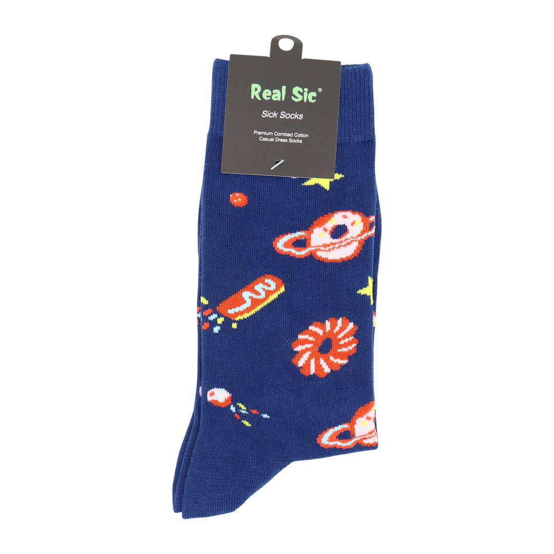 Space Donuts Socks - Comfy Cotton for Men & Women