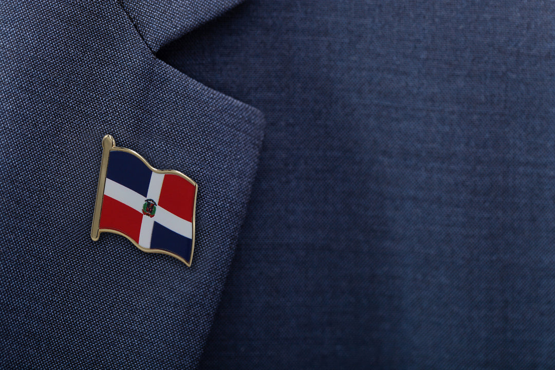 Dominican Republic Flag Enamel Pin For Patriotic & Ceremonial Souvenir