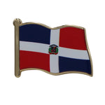 Load image into Gallery viewer, Dominican Republic Flag Enamel Pin For Patriotic & Ceremonial Souvenir