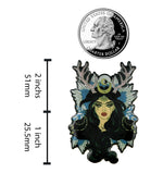 Load image into Gallery viewer, Enchantress Pin - Sorceress Wiccan Druid or Witchy Enamel Pin For Halloween