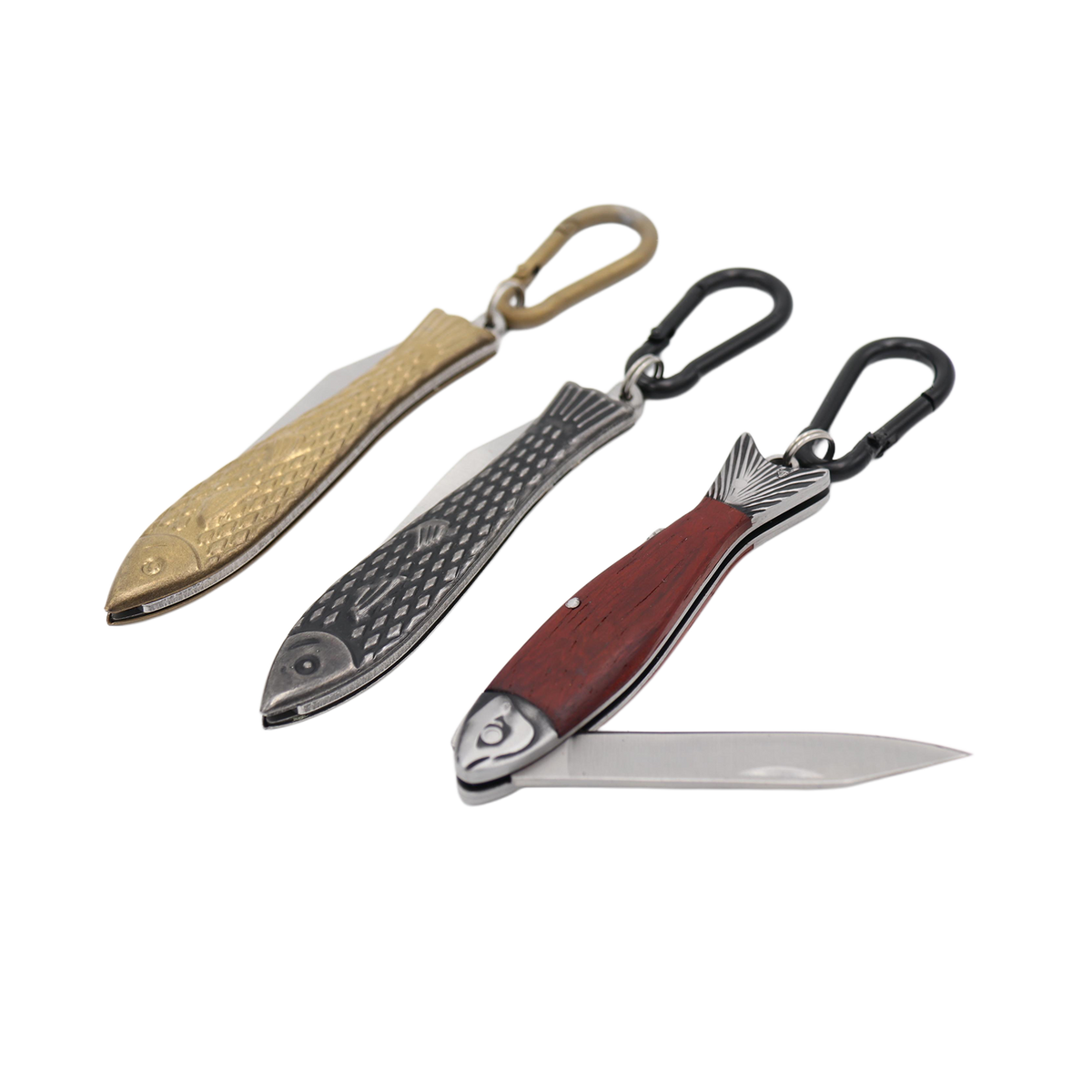 fish carrying hook pocket knife Pocket Fish Knife Keychain 3.5 Inch