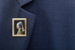 Load image into Gallery viewer, Girl with a Pearl Earring Art Enamel Pin - Vermeer Masterpiece Reproduction lapel pin

