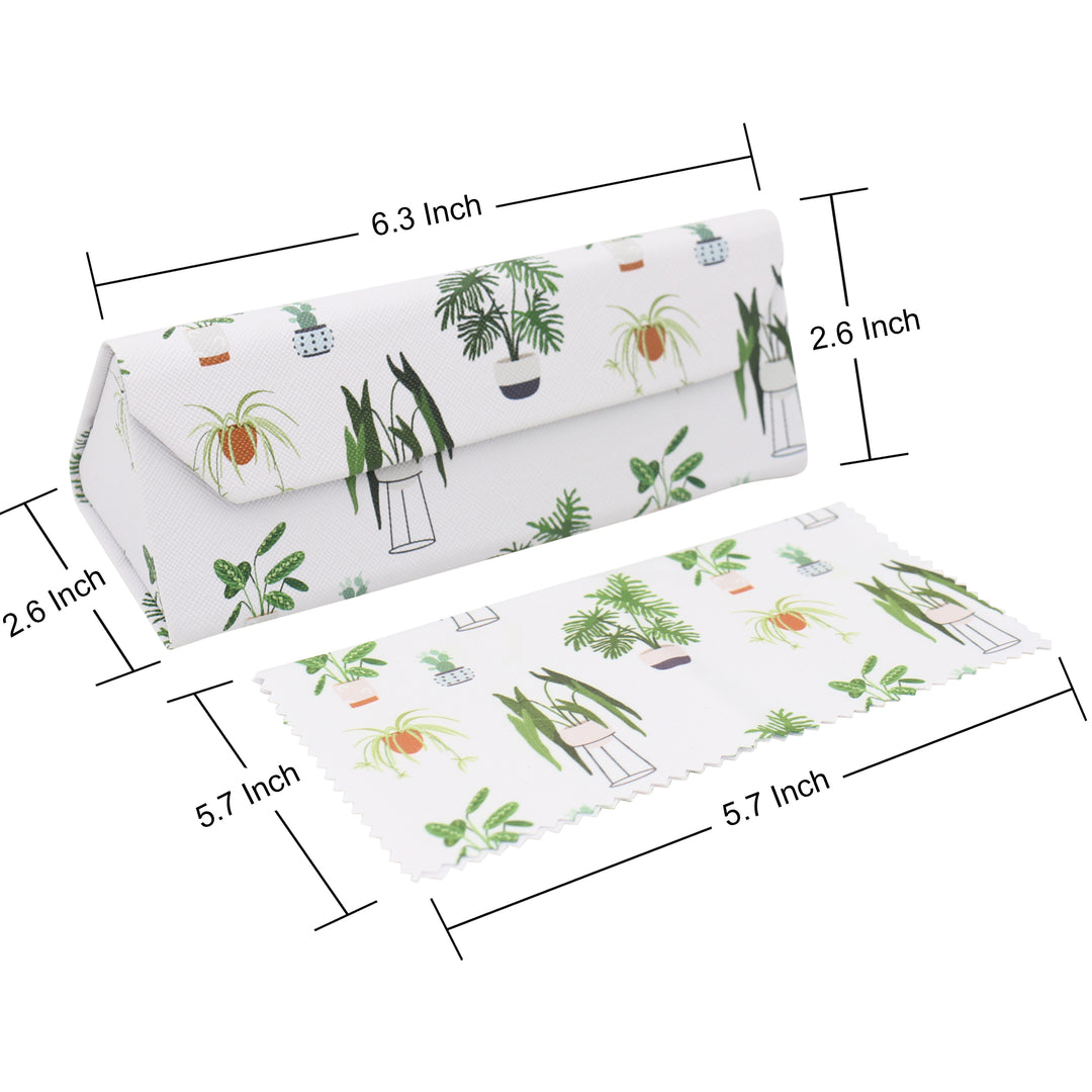 House Plant Print Glasses Case - Vegan Leather Magic Folding Hardcase