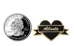 Load image into Gallery viewer, I Heart Atlanta Enamel Pin – Black & Gold City Pin