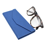 Load image into Gallery viewer, Navy Solid Color Glasses Case - Vegan Leather Magic Folding Hardcase