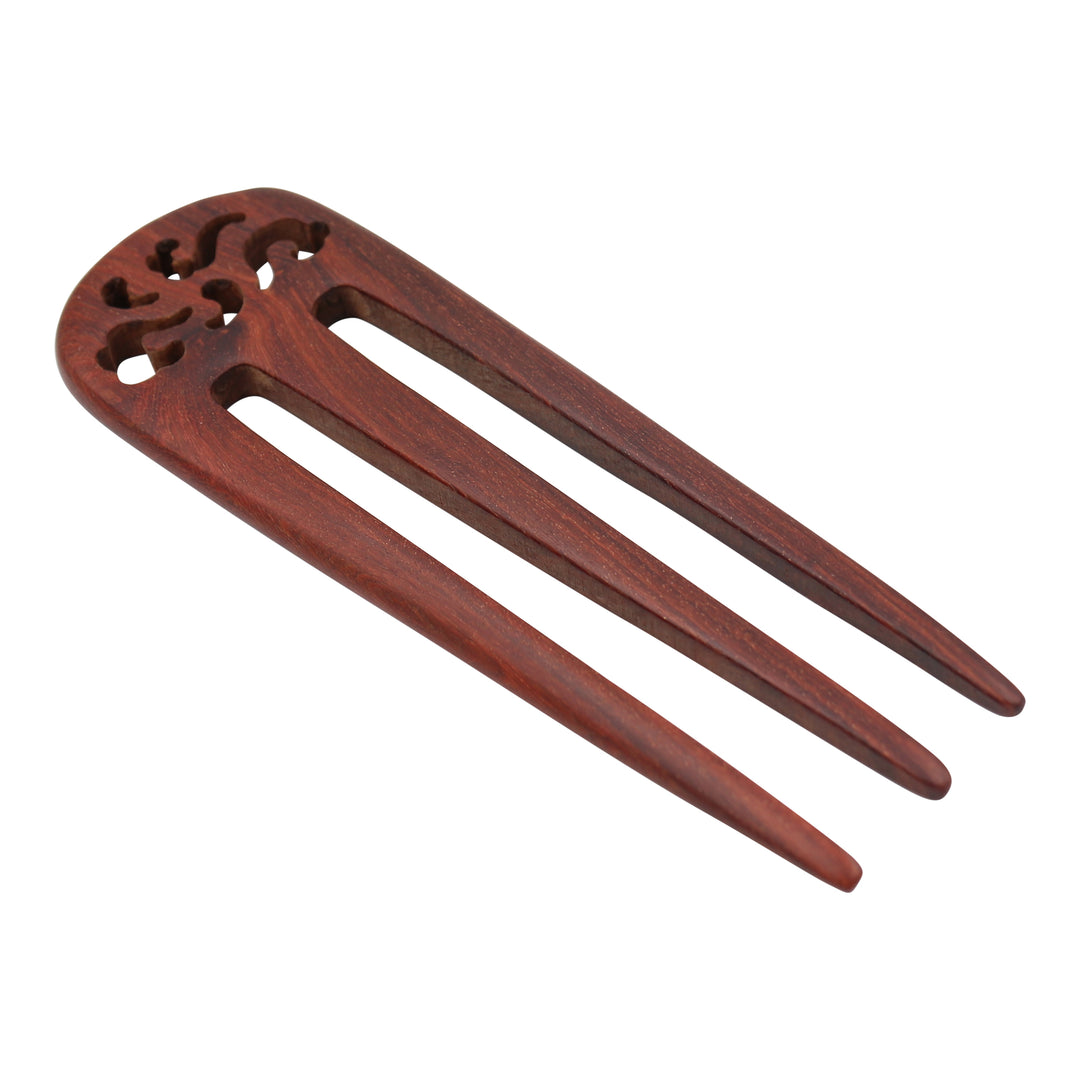 Triple Fork Wood Hair Fork - Japanese Hair Accessory - Hair Stick, Pin