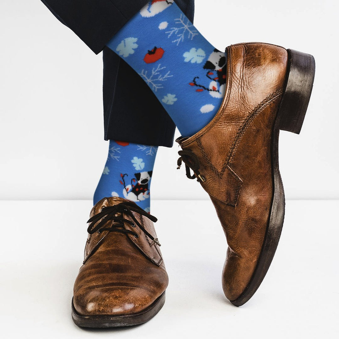 Puppy Dog Christmas Holiday Socks - Comfy Cotton for Men & Women