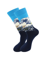 Load image into Gallery viewer, The Great Wave off Kanagawa by Hokusai Socks - Comfy Cotton for Men & Women