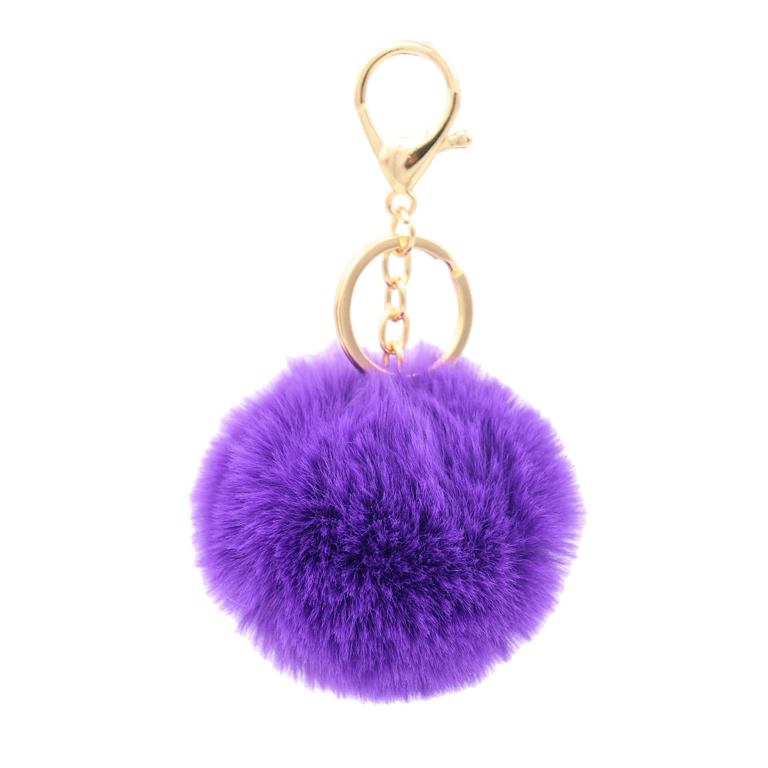 Cute Faux Fur Fluffy Fuzzy Pom Pom Keychain