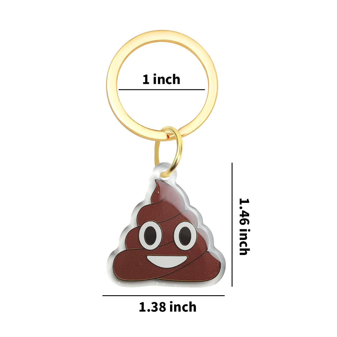 Poop Emoji Keychain - Funny Emoji Acrylic Keychain