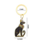 Load image into Gallery viewer, Egyptian Cat Keychain	- Museum Souvenir, Ancient Egypt Bastet Black Cat - Acrylic Keychain
