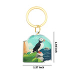 Load image into Gallery viewer, Puffin on Rocks Keychain - Exotic Animal / Zoo Souvenir Acrylic Keychain