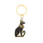 Load image into Gallery viewer, Egyptian Cat Keychain	- Museum Souvenir, Ancient Egypt Bastet Black Cat - Acrylic Keychain