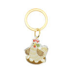 Load image into Gallery viewer, Cute Chicken With Eggs Keychain - Adorable Hen with Nest, Mother Hen Acrylic Keychain