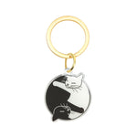 Load image into Gallery viewer, Yin Yang Cat Keychain - Black & White Cat Lovers Acrylic Keychain