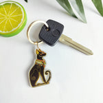 Load image into Gallery viewer, Egyptian Cat Keychain	- Museum Souvenir, Ancient Egypt Bastet Black Cat - Acrylic Keychain