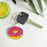 Load image into Gallery viewer, Donut Emoji Keychain - Delicious Cute Donut Emoji Acrylic Keychain
