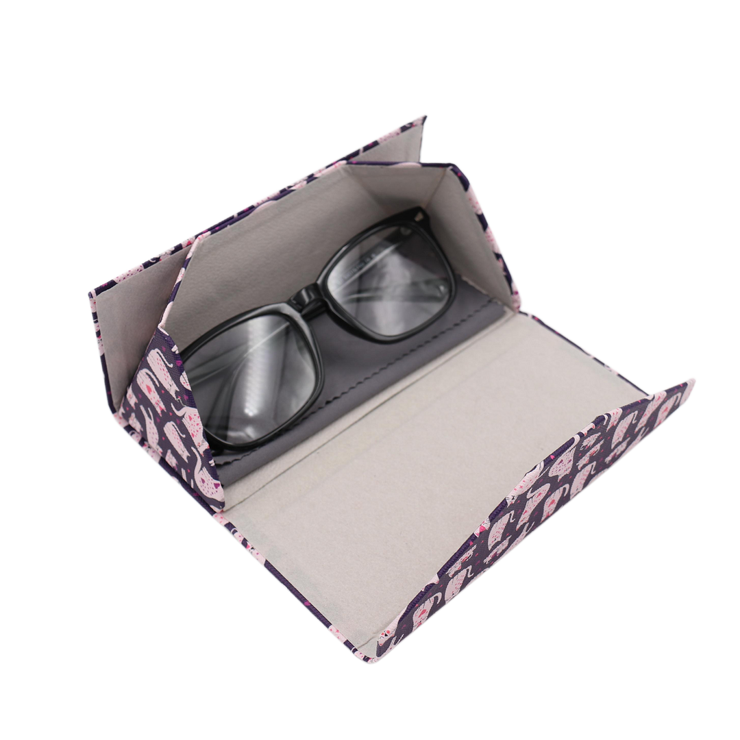 Lovely Cat Print Glasses Case - Vegan Leather Magic Folding Hard Case