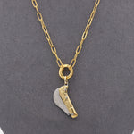 Load image into Gallery viewer, Mini Folding Knife Necklace – Gold Tone Curved Blade Pendant