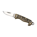 Load image into Gallery viewer, Mini Eagle Handle Folding Knife Necklace – Gold Tone Pendant