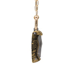 Load image into Gallery viewer, Mini Eagle Handle Folding Knife Necklace – Gold Tone Pendant