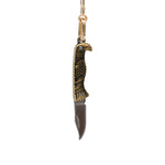 Load image into Gallery viewer, Mini Eagle Handle Folding Knife Necklace – Gold Tone Pendant