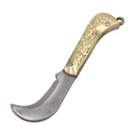 Load image into Gallery viewer, Mini Folding Knife Necklace – Gold Tone Curved Blade Pendant