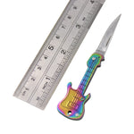 Load image into Gallery viewer, Mini Folding EDC Knife Keychain – Guitar Shape Utility Pocket Knife

