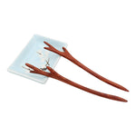 Load image into Gallery viewer, Natural Red Sandalwood Hair Sticks for Women - Antlers Set of 2