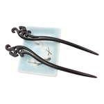 Load image into Gallery viewer, Natural Sandalwood Hair Sticks for Women - Set of 2 -(Water)
