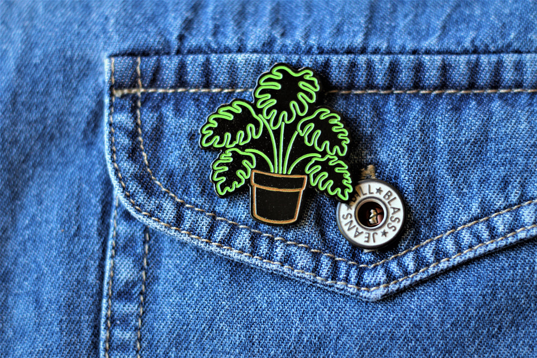 Neon Monstera - Glow-in-the-Dark Plant Enamel Pin