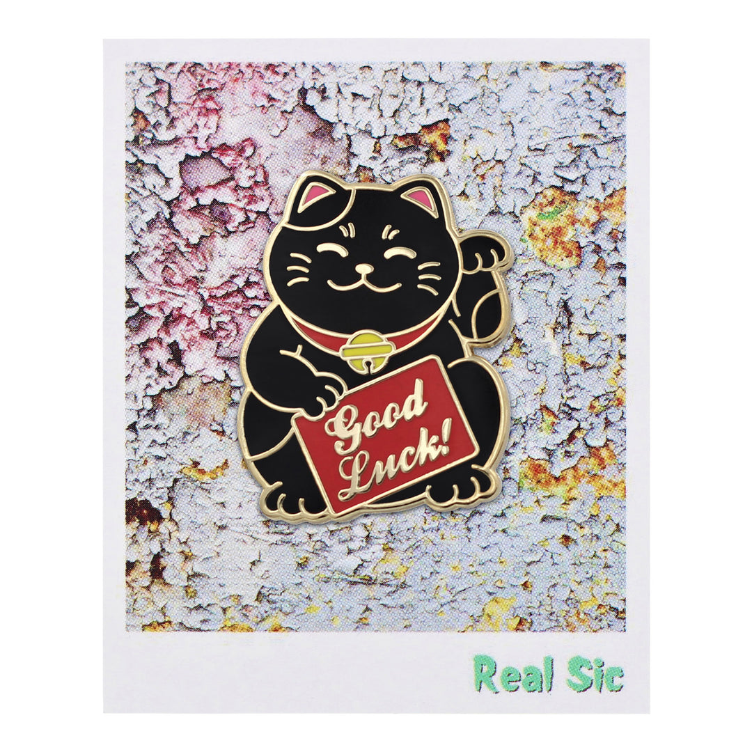 Kawaii Cute Lucky Cat Pin - Good Luck Waving Cat Enamel Pin Lapel Pins