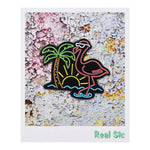 Load image into Gallery viewer, Neon Flamingo - Chill Life Flamingo Beach Enamel Pin